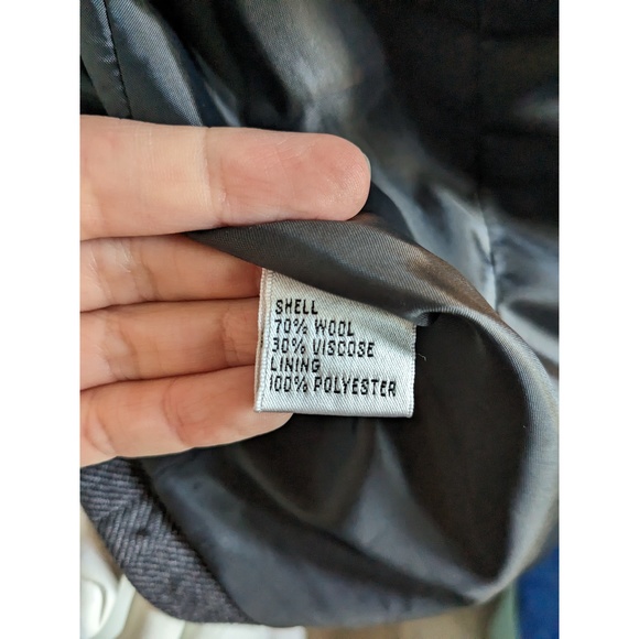 Talbots Vintage Gray Wool Button Up Belted Blazer Jacket, Size 8 - Picture 5 of 7